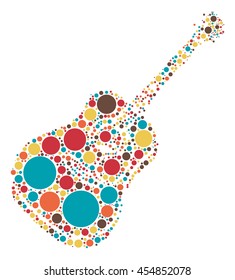 guitar shape vector design by color point