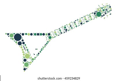 guitar shape vector design by color point