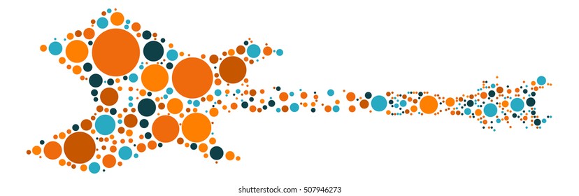 guitar shape vector design by color point