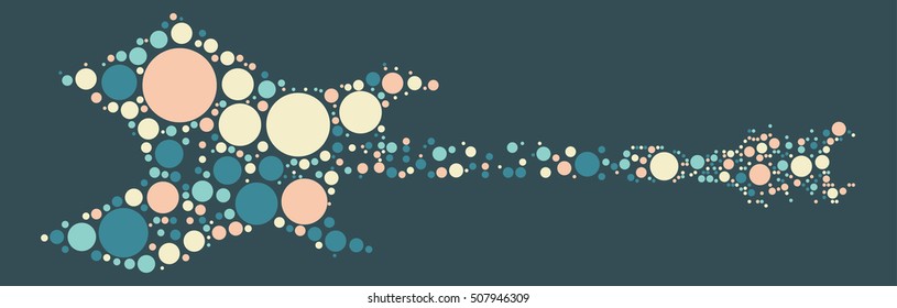 guitar shape vector design by color point