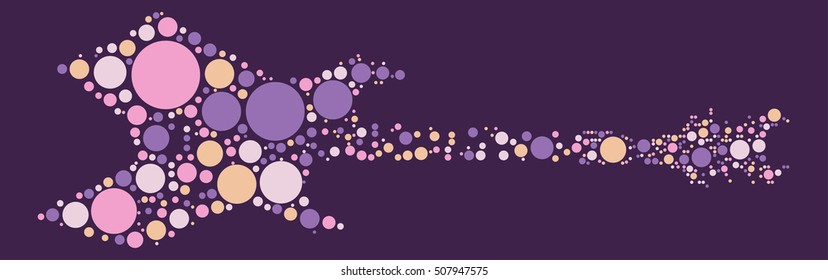 guitar shape vector design by color point