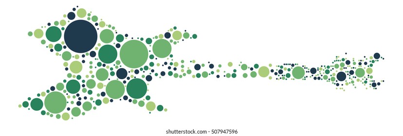 guitar shape vector design by color point