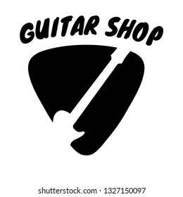 guitar shop logo vector