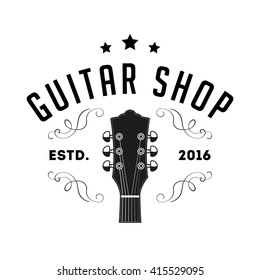 Guitar shop retro logo