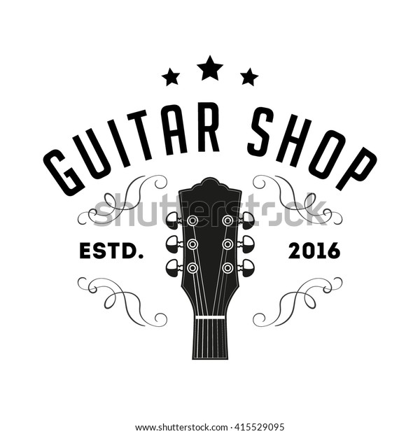 Guitar Shop Retro Logo Stock Vector (Royalty Free) 415529095