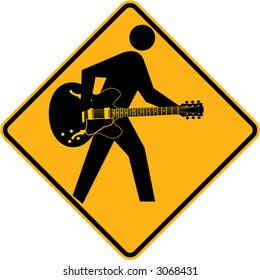 Guitar sign with acoustic-electric guitar