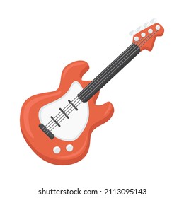 Guitar Sign Emoji Icon Illustration. Music Instrument Vector Symbol Emoticon Design Clip Art Sign Comic Style.
