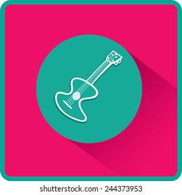 Guitar sign. Flat Vector Icon