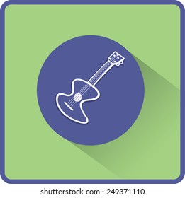 Guitar sign. Flat Vector Icon