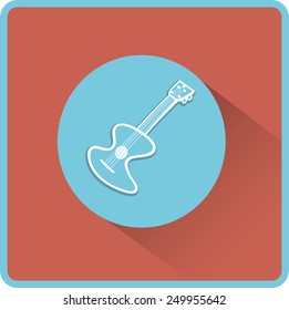 Gitarrenunterschrift. Flaches Vektorsymbol