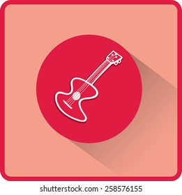 Guitar sign. Flat Vector Icon