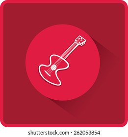 Guitar sign. Flat Vector Icon