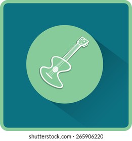 Guitar sign. Flat Vector Icon