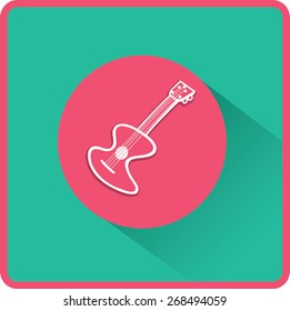 Guitar sign. Flat Vector Icon