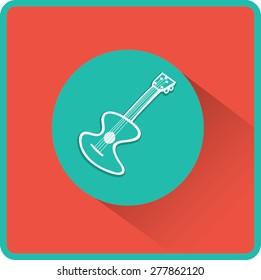 Guitar sign. Flat Vector Icon