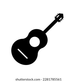 Guitar silhouette icon. Musical instrument. Performance. Vector.