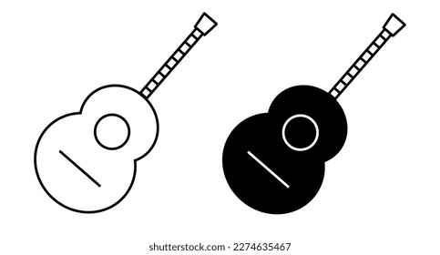 Guitar silhouette icon set. Musical instrument set. Vector.