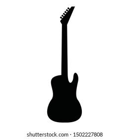 guitar silhouette icon vector on a white background