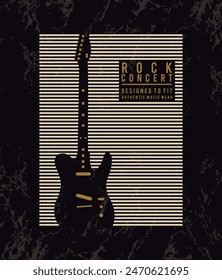 Guitar silhouette illustration formed by hollow stripes.