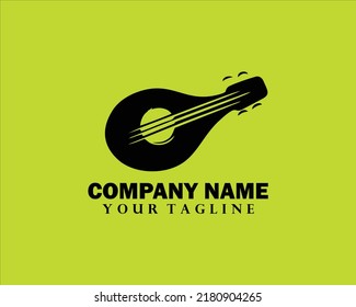 guitar silhouette logo with color background