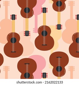 Guitar And Silhouette Pattern, Vector, Illustration