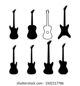 Guitar Silhouette Set Vector Music Symbol Stock Vector (Royalty Free ...