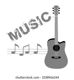 GUITAR silhouette vector