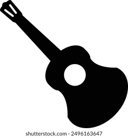 Guitar silhouette vector arts illustration. Black electric and acoustic music instrument, rock jazz guitar silhouette, music band guitar vector illustration icon