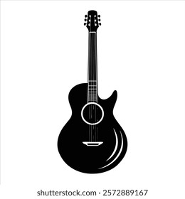 Guitar silhouette vector illustration design with white background