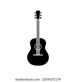 Guitar Silhouette Vector Illustration Icon Design.