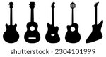 Guitar silhouettes icons. Design for web and mobile app. Vector illustration isolated on white background