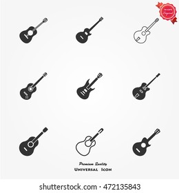 Guitar Silhouettes vector icons set