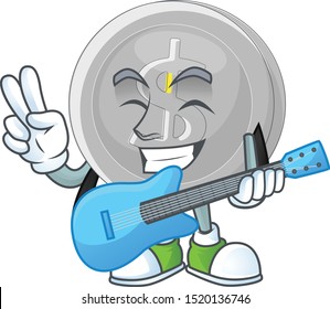 With guitar silver coin currency for bill payment