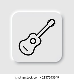 Guitar simple icon. Flat desing. Neumorphism design.ai