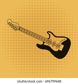 Guitar sketch vector illustration.
