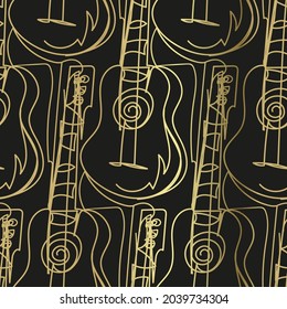 Gitarrenskizze, Vektorgrafik einzeln auf Design einzeln