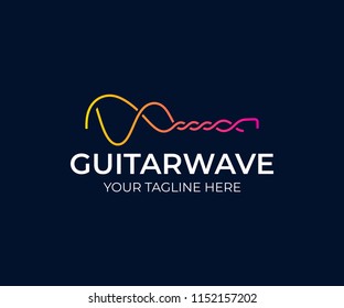 Guitar sound wave logo design. Audio waves vector design. Guitar waveform logotype