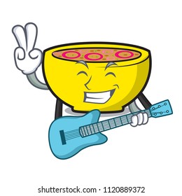 With guitar soup union mascot cartoon