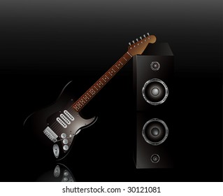guitar with speaker