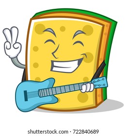 With guitar sponge cartoon character funny