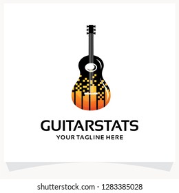 Guitar Stats Logo Design Template Inspirations