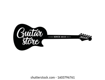 guitar store logo.Music icons for audio store, branding or poster. vector Illustration