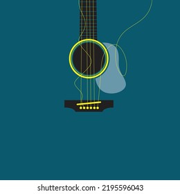 guitar string concept with isolated string break, Vector Illustration. eps3