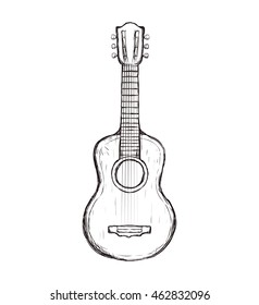 guitar string instrument music icon. Isolated and flat illustration. Vector graphic