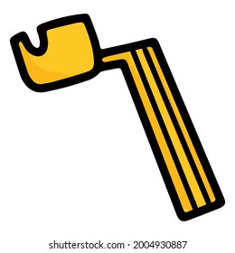 Guitar String Winder cartoon yellow doodle icon