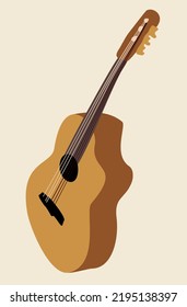 Guitar. Stringed musical instrument. Musical concept.