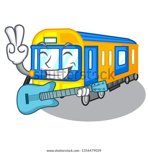 Guitar Subway Train Isolated Cartoon Stock Vector (Royalty Free ...