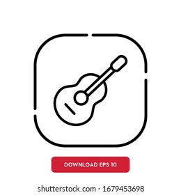 Guitar symbol, Music outline vector icon. Modern, simple flat vector illustration for web site or mobile app