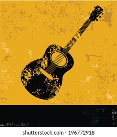 Guitar symbol,Grunge vector