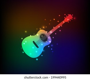 Guitar symbol,Rainbow vector